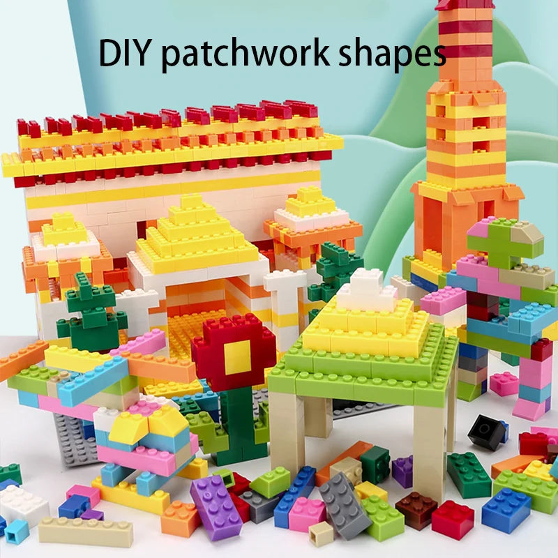 300/1000 DIY creative building blocks bulk set Urban Classic building blocks Assembled birthday gift children's educational toys