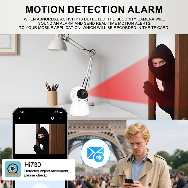 Wireless PTZ Camera Indoor IP Camera Wi-Fi Surveillance for Home Security Camera Night Vision CCTV Camera Pet Dog Camera