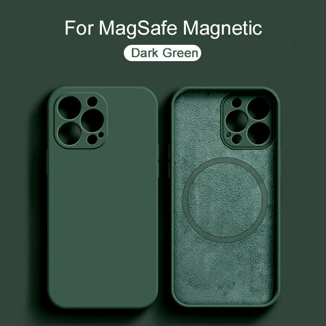 Original Magnetic For Magsafe Case For iPhone 15 14 13 12 11 Pro Max XS XR X 8 Plus Cases Liquid Silicone Wireless Charge Cover