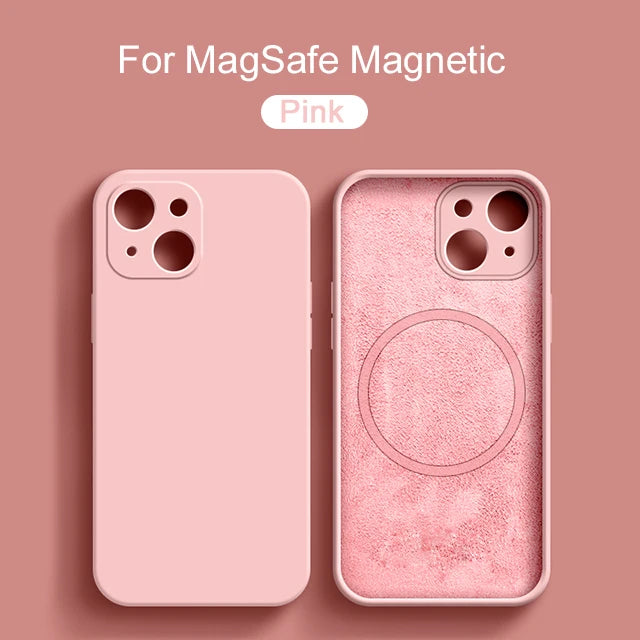 Original Magnetic For Magsafe Case For iPhone 15 14 13 12 11 Pro Max XS XR X 8 Plus Cases Liquid Silicone Wireless Charge Cover