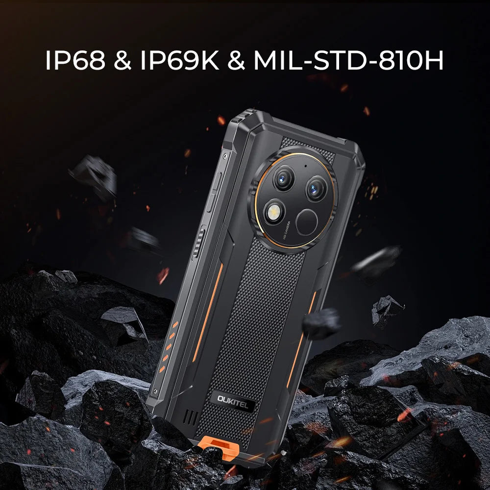 【Brand+】OUKITEL G1 Rugged Phone -24(6+18)GB+256GB, 6.52" Display, IP68 Waterproof, NFC Smartphone, Android 14,48MP Camera