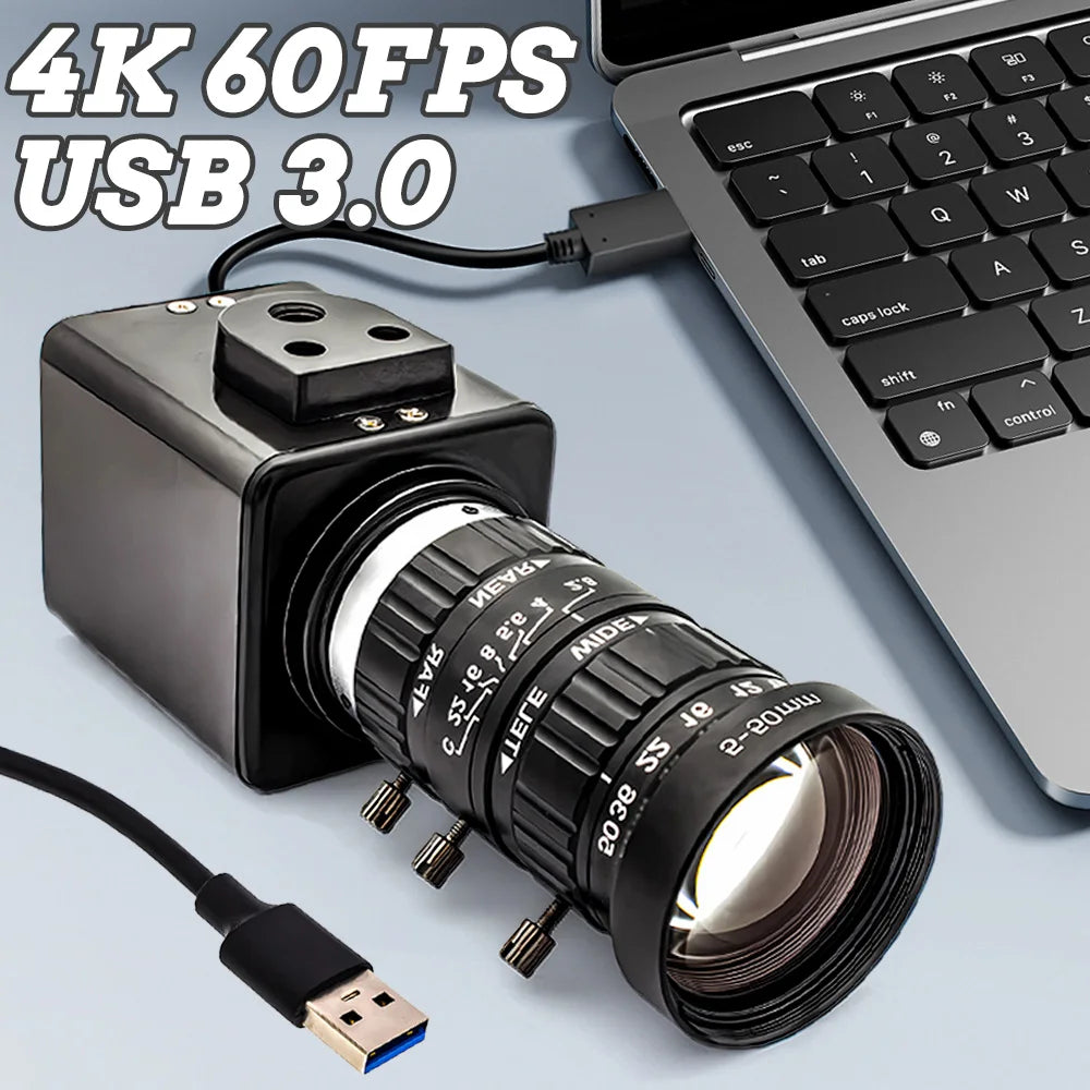 4K USB3.0 Camera 1/1.8" Inch IMX678 Sensor 3840x2160 60FPS 10X Zoom Varifocal High Quality Lens Plug Play UVC Support Video Live