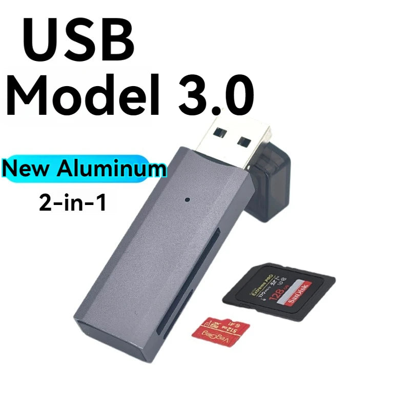 2-in-1 Multi Functional  USB 3.0 Card ReaderMicro SD TFMemoryCardReaderUSBFlashDrive CardreaderAdapter For PCLaptops Accessories