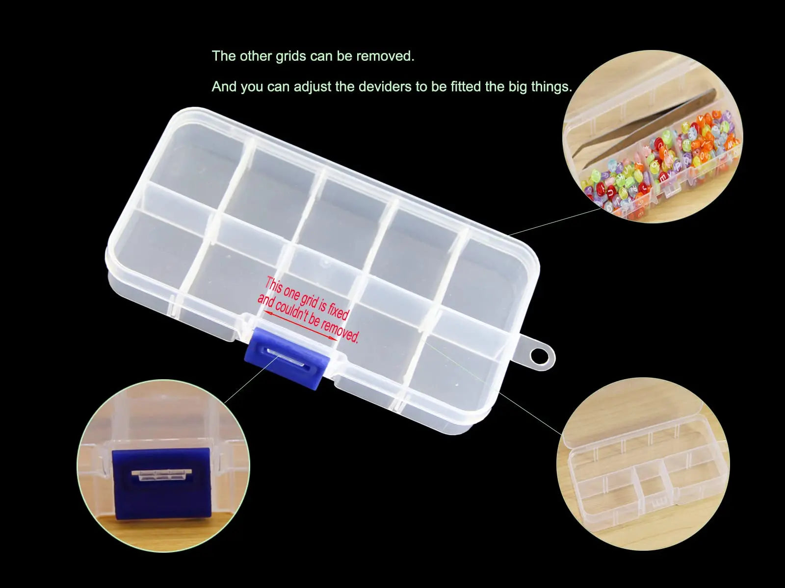 Clear Plastic Storage Box with Flap Lid, Multipurpose Craft Organizers Art Supply Sewing Box for Pencils Markers Notebooks A4