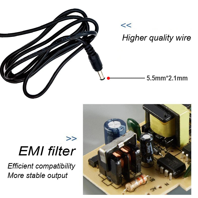Power Adapter DC12V 2A EU Plug Outdoor Waterproof For CCTV Security Surveillance Camera Charger NVR DVR Router Input AC110V-240V