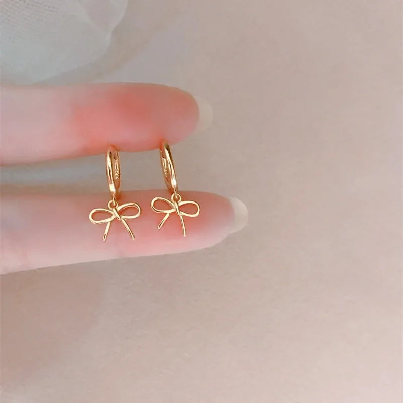 New 925 Sterling Silver Stud Earrings Golden Pretzel Clear CZ Geometric Punk For Women Girl Gift Jewelry Dropshipping Wholesale