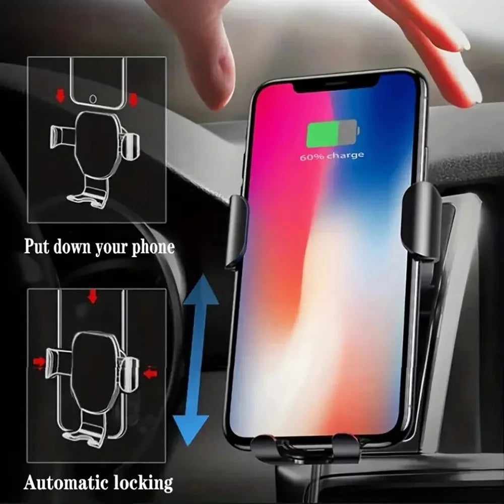 Wireless Car Charger Gravity Induction Mobile Phone Holder Car Air Outlet Bracket Fast Charging Stand for iPhone Samsung Xiaomi