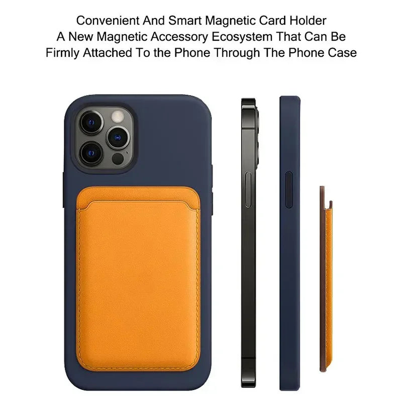 Magnetic Leather Wallet Card Holder Macsafe Phone Stand for Magsafe IPhone 15 14 13 Pro Max Mac Safe Support Telephone Bracket