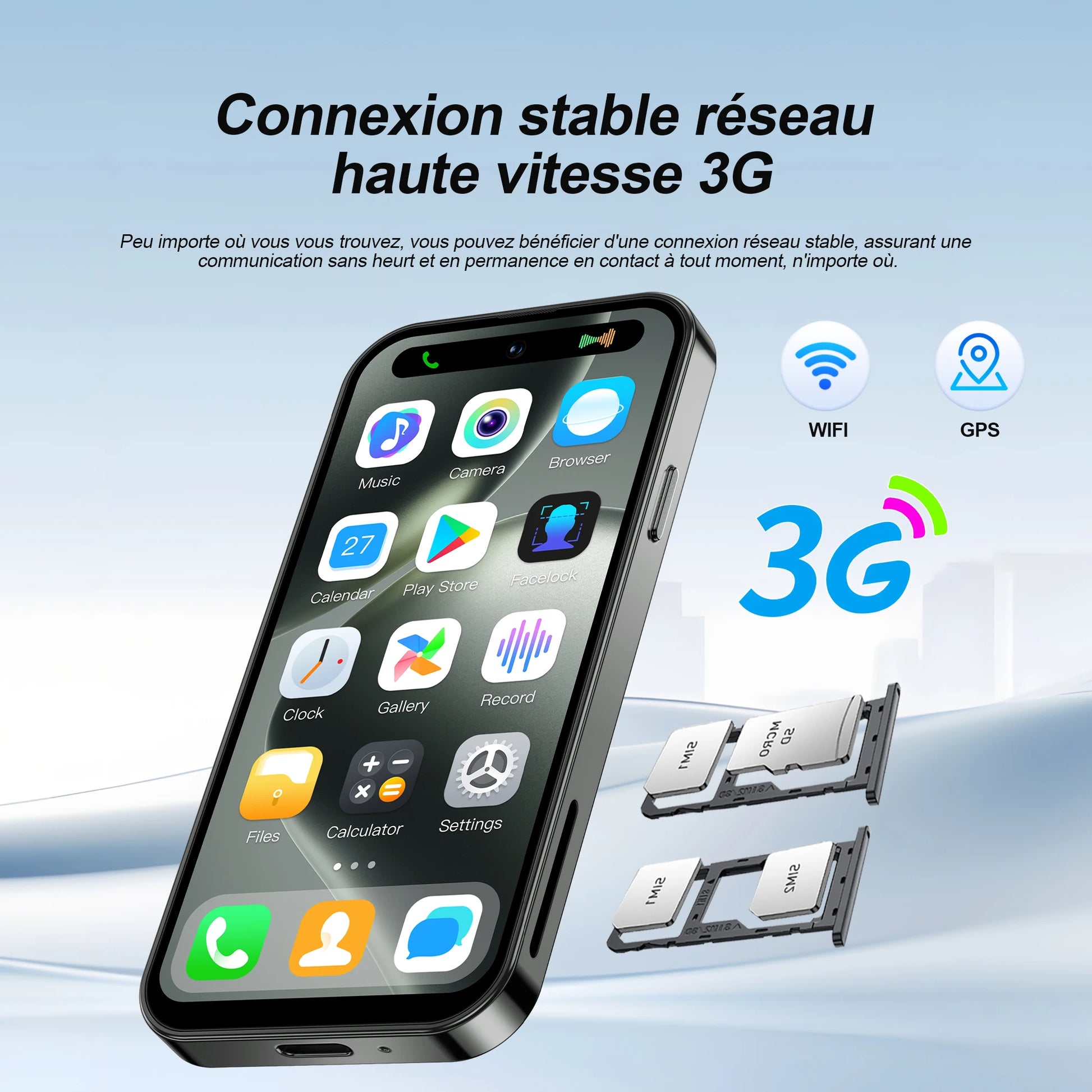 SERVO Mini Android Smartphone Dual SIM RAM 2GB ROM 16GB 3G WCDMA Play Store WiFi Hotspot Face Unlock 4.0" Small Size Smart Phone