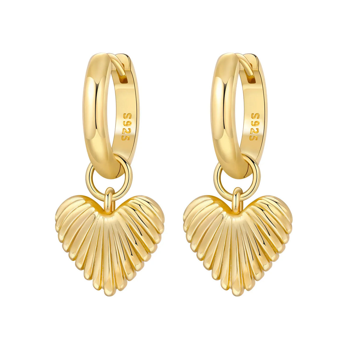 Orstarry 925 Sterling Silver 18K Gold Heart-shaped Zircon Drop Earrings Women Earrings Fashion Party Original Jewelry Gifts