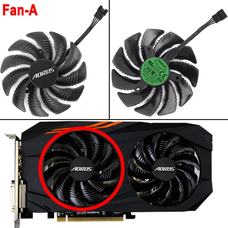 For Gigabyte AORUS Radeon RX 570 580 Graphics Card Cooling Fan RX570 RX580 88MM T129215SU PLD09210S12HH Video Card Fan