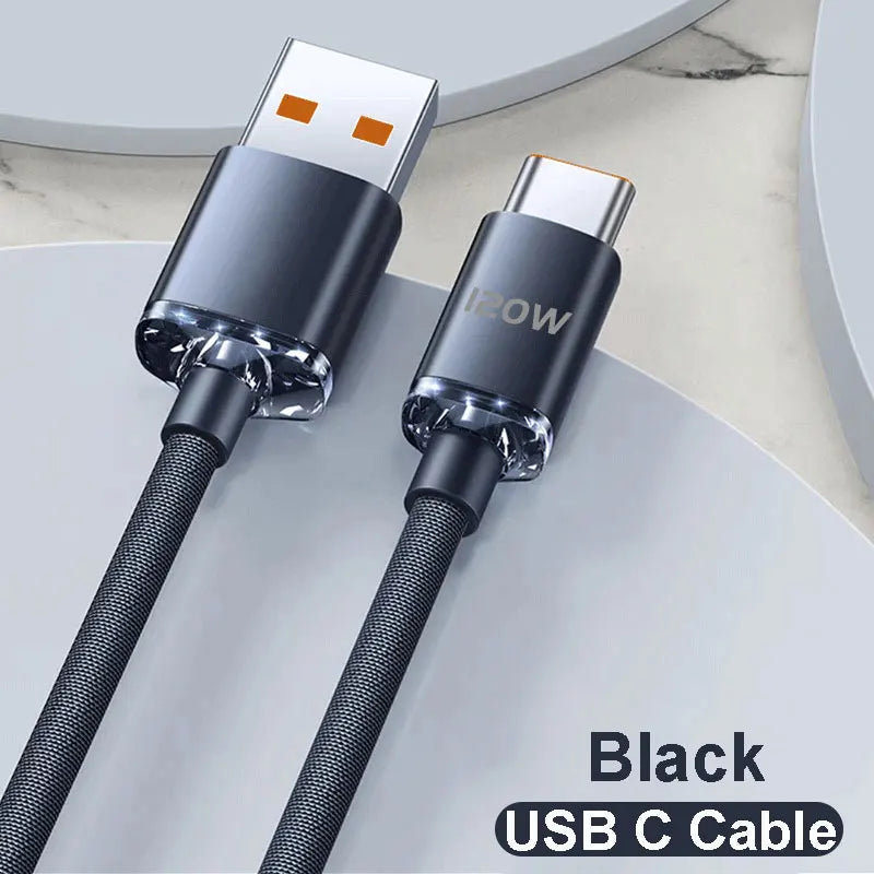 NNBILI NEW 120W USBA To Type C To USBC Cable For iPhone 15 16 17 series PD Fast Charging USB C Data Cord For Xiaomi OPPO Samsung