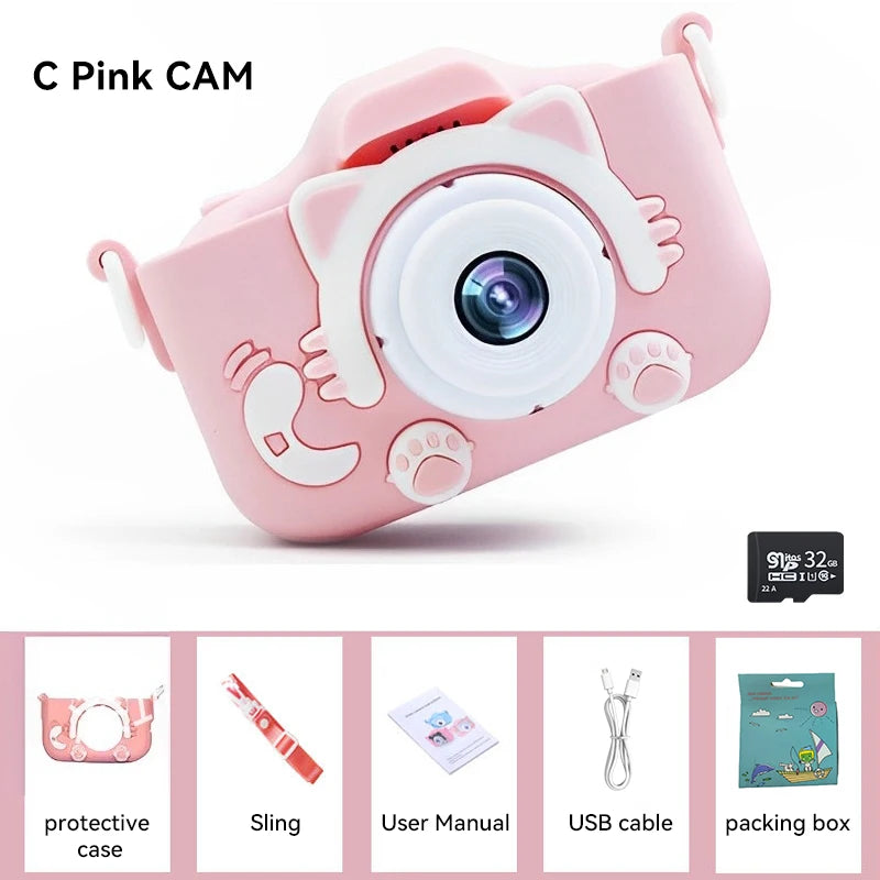 Christmas Children Camera HD 1080P Toddler Digital Video Camera 2.0inch Kids Camera with Silicone Cases Toys for Christmas Gifts
