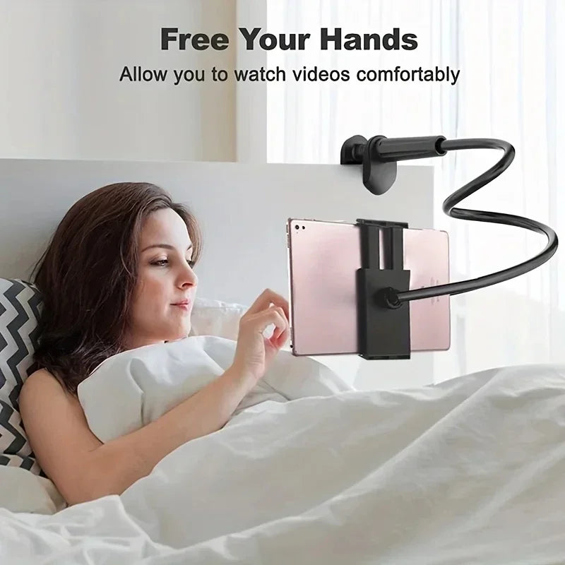 Lazy Bedside DesktopMobile Phone Clamp Bracket Flexible Long Arm Gooseneck Lazy Person Bracket With Handle Overhead Live Bracket