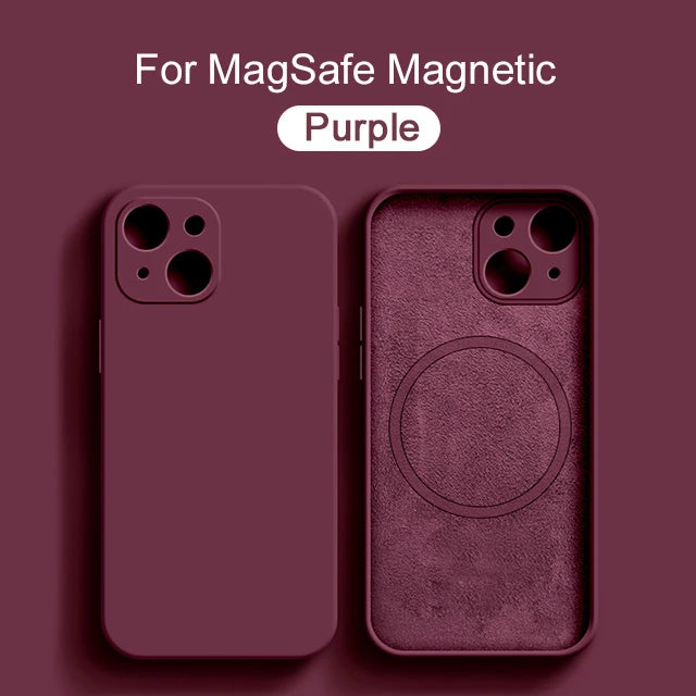 Original Magnetic For Magsafe Case For iPhone 15 14 13 12 11 Pro Max XS XR X 8 Plus Cases Liquid Silicone Wireless Charge Cover