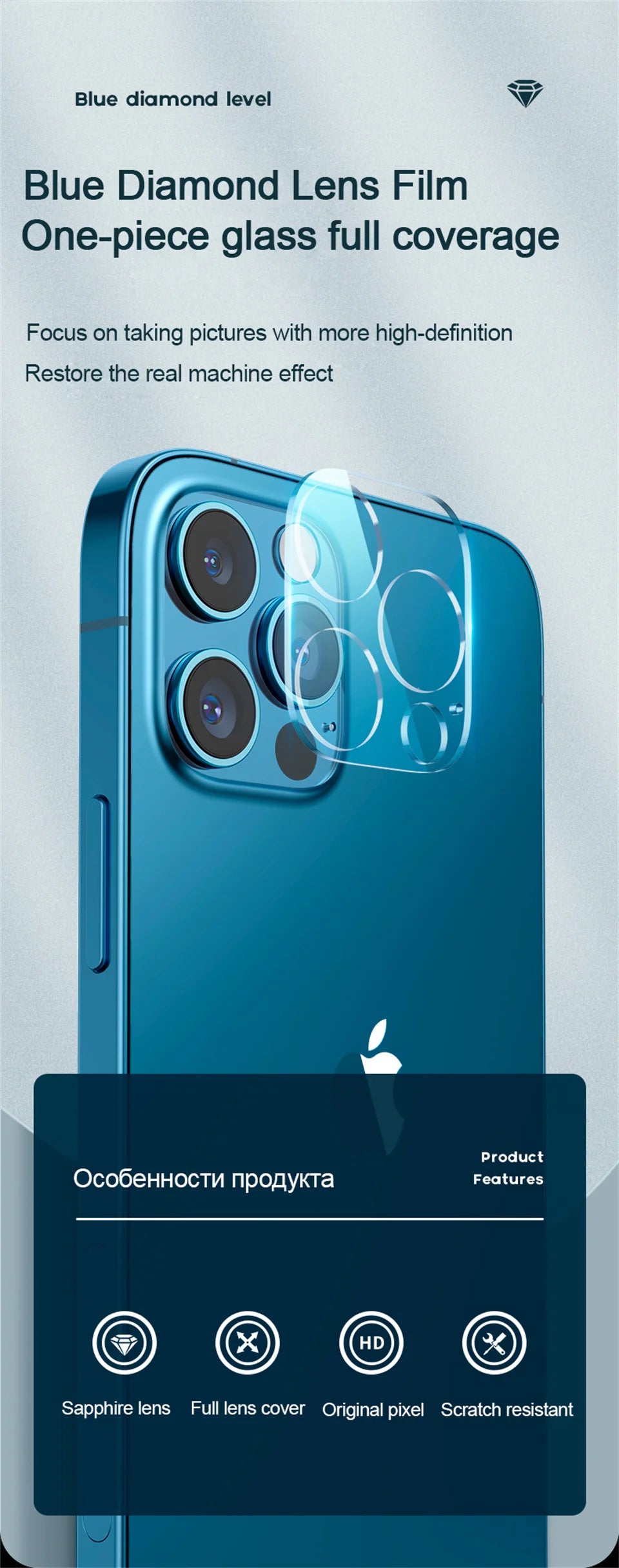 3pcs HD Camera Lens Protection Glass Film For iPhone 16 14 15 Pro Max Plus Full Cover Lens Protector For 13 11 12 PRO Mini