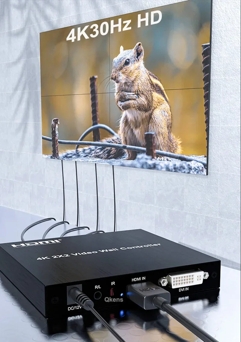 4K 2x2 HDMI TV Wall Controller Multi Monitor Splicing Processor 1X2 1X4 1X3 2X1 3x1 4X1 Video Wall Stitching Box Screen Splicer