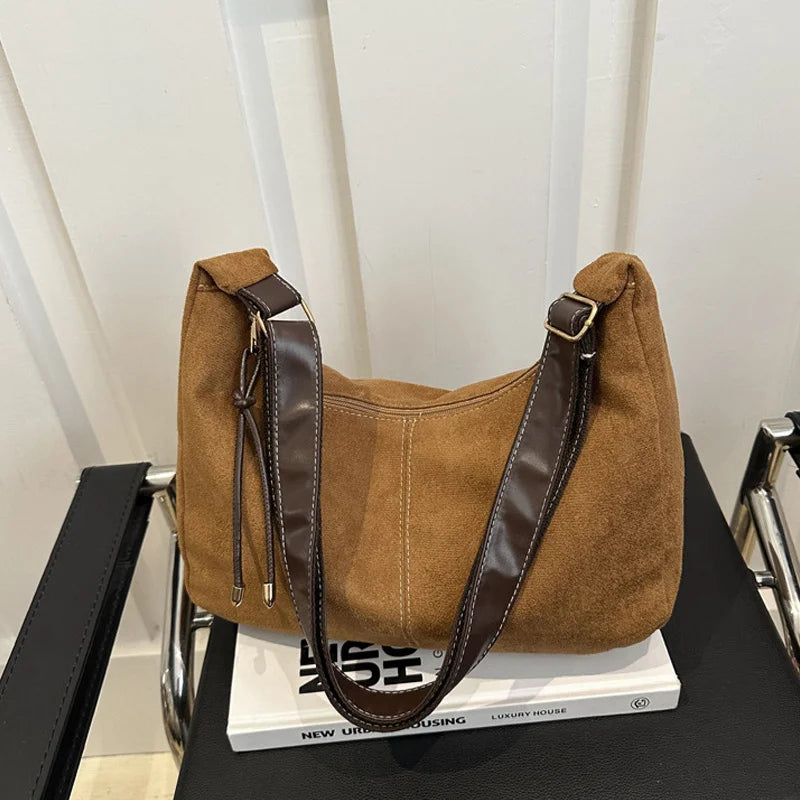 Handbag Purse for Women Suede Shoulder Bag Causal Crossbody Bags Female Luxury Designer Clutch Crescent Hobo Bag