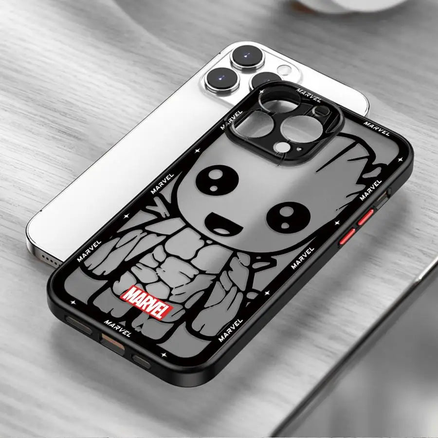 Case for iPhone 17 Pro Max Air 7 8 SE 11 XS XR 12 16 Plus 14 15 13 Mini Funda Back Phone Cover Marvel Groot Venom