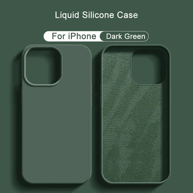 Original Liquid Silicone Phone Case For APPLE iPhone 11 13 12 14 15 Pro Max Cases For iPhone 15 Plus Shockproof Protective Cover