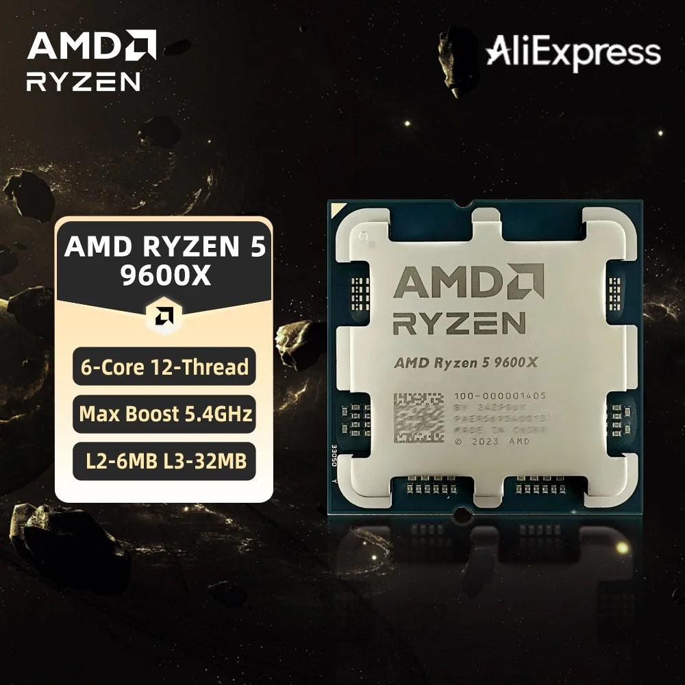AMD Ryzen 5 9600X CPU Max Boost Up to 5.4GHz 6-Core 12-Thread Socket AM5 Desktop Gaming Processor without Packag