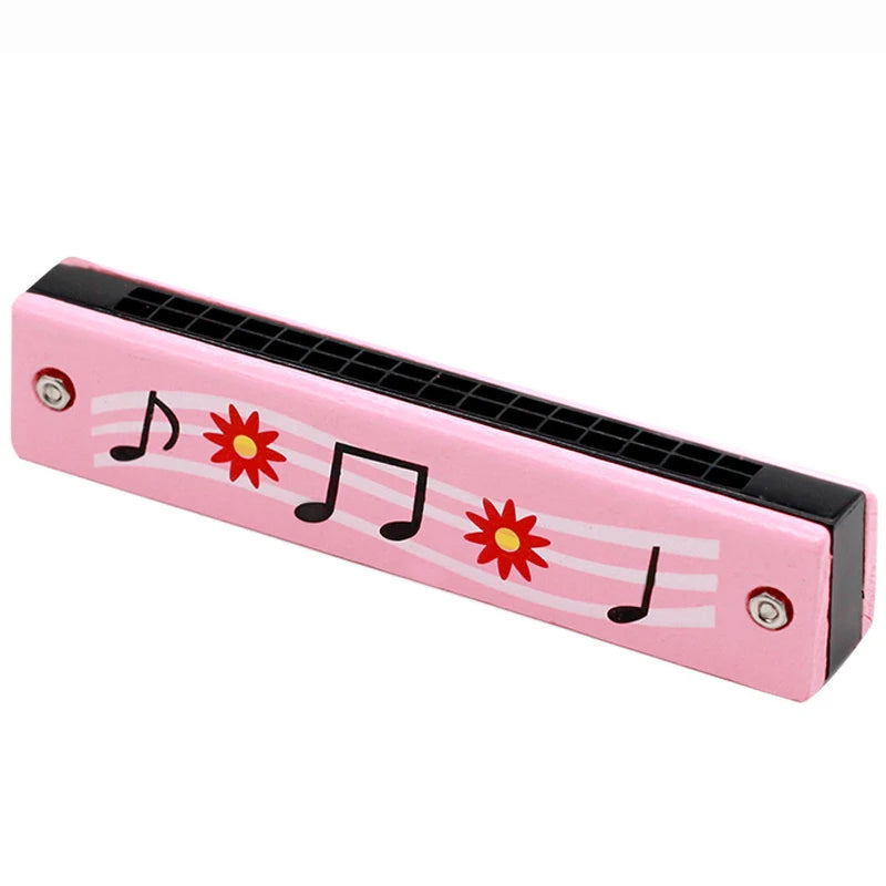 1pc/2/4pcs Children Wooden Harmonica Musical Instrument Toys Music Teaching Aids Puzzle Early Education Kindergarten Beginners