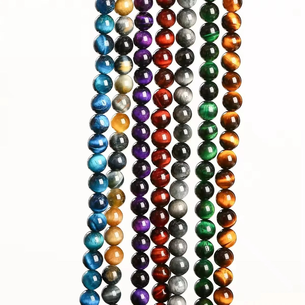 Natural Stone Yellow Red Blue Tiger's Eye Bead Round Loose Spacer Bead 4-12mm For Jewelry Making Diy Necklace Bracelet Accessoy