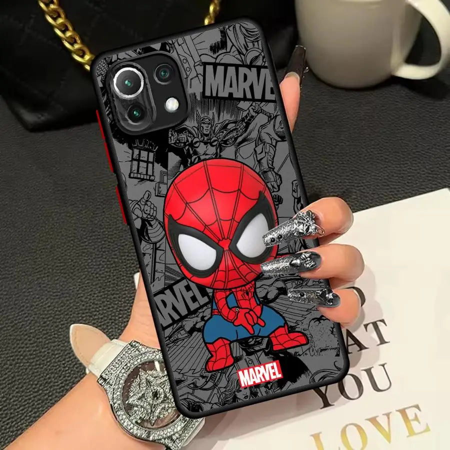 Case for Xiaomi Mi 11T 14 13 Pro 13 11 Lite 12T 12x 10T Back Phone Cover Cartoon Marvel Groot Spiderman