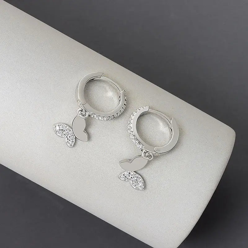 New 925 Sterling Silver Stud Earrings Golden Pretzel Clear CZ Geometric Punk For Women Girl Gift Jewelry Dropshipping Wholesale