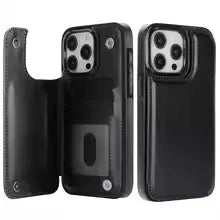 Luxury PU Leather Wallet Case For iPhone 16 15 14 13 12 11 Pro Max SE X XR XS Max 8 7 Plus Kickstand Card Holder Slots Cover