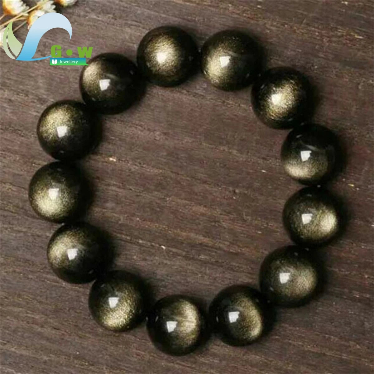 Natural Silver Obsidian Bracelet Men's and Women's Models Double Cat Eyes Silver Obsidian Gold Obsidian Lucky Amulet Hand String