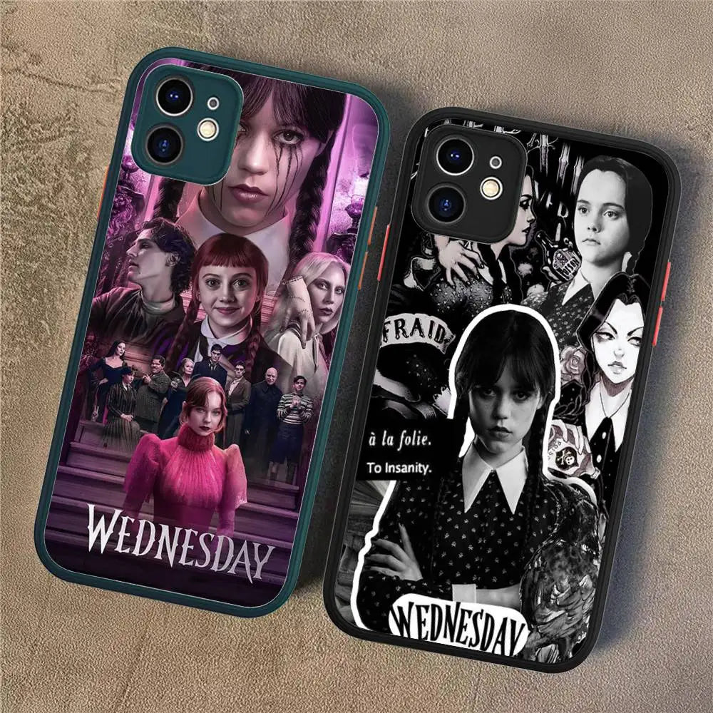 Cool Girl W-WednesdayS A-Addams Phone Case For IPhone 16 15 14 Plus 15 13 12 11 Pro Max X XS MAX Matte Cover