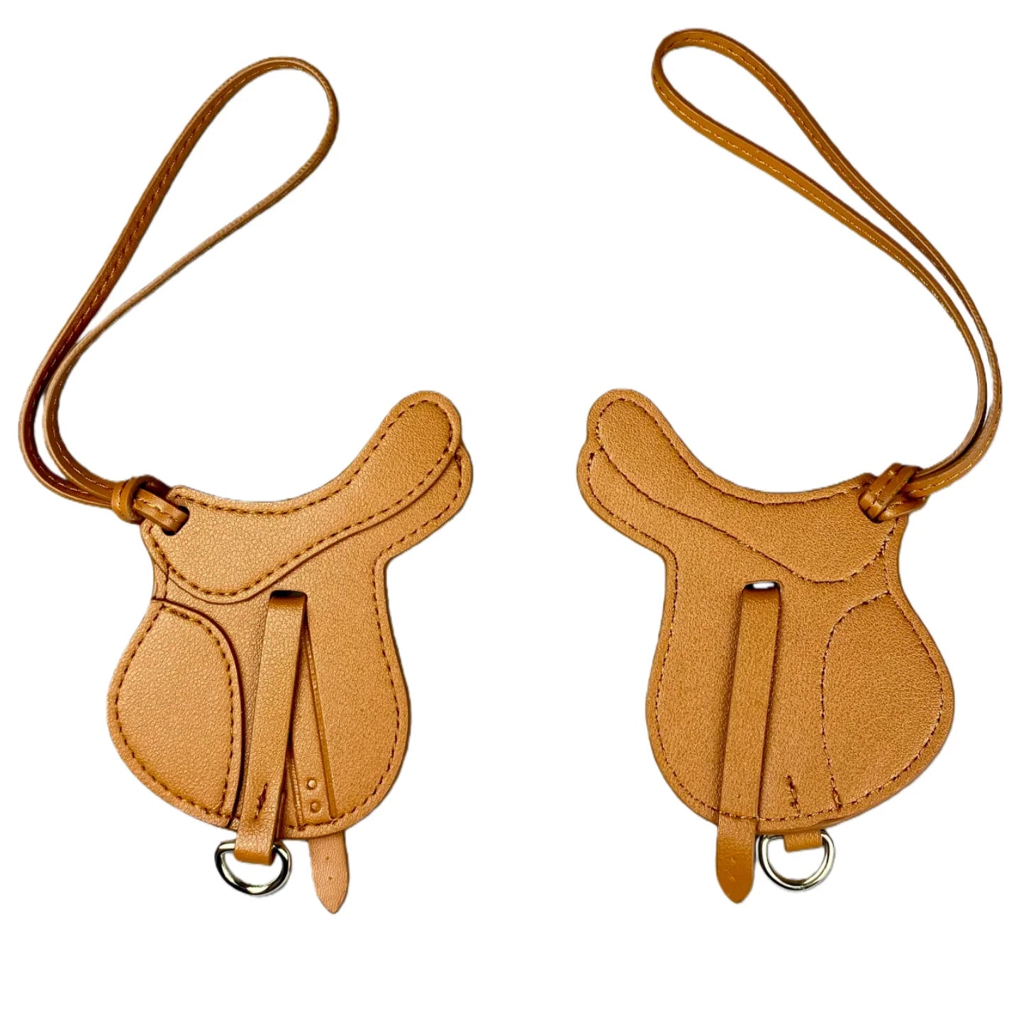 Equestrian Elegance Crafted Saddle Bag Charm - Statement Piece Made with Premium Thick PU Leather, Palmsize