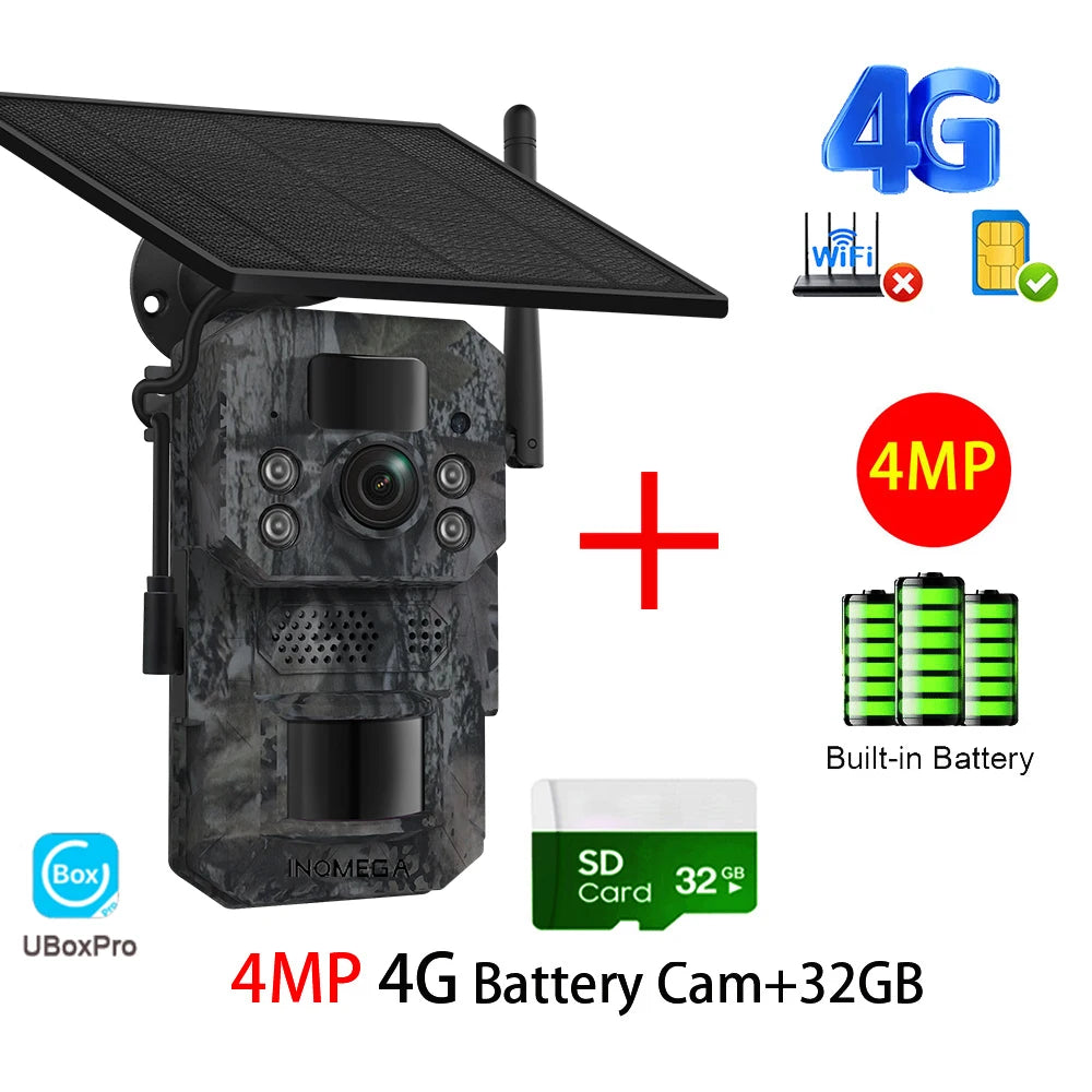 4G Trail Camera HD Video 12MP Images PIR Super-Fast Reflex Trigger Night Vision Wildlife Camera with APP Infrared Camera