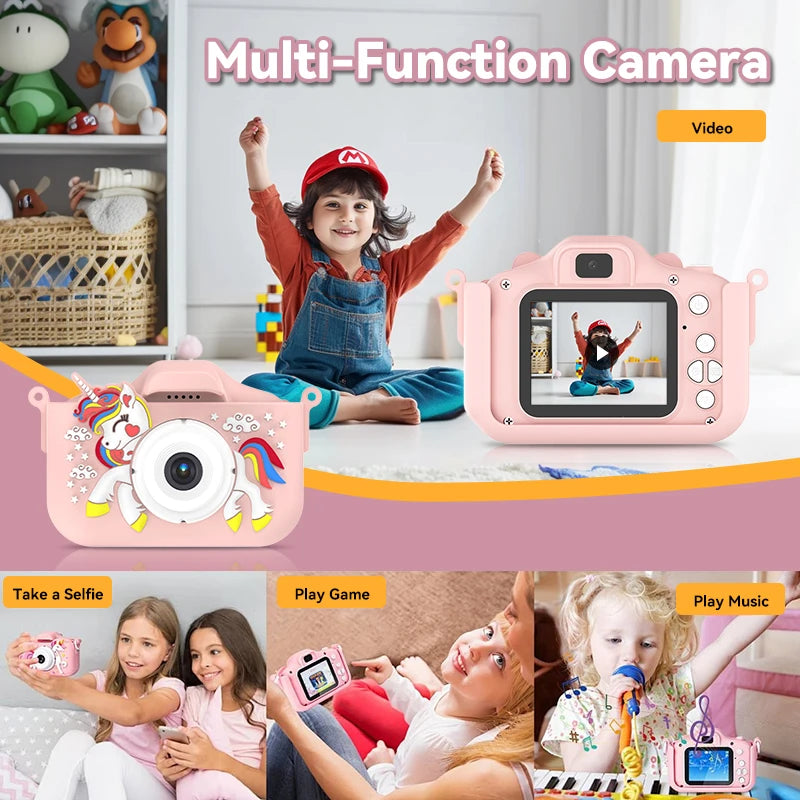 Christmas Children Camera HD 1080P Toddler Digital Video Camera 2.0inch Kids Camera with Silicone Cases Toys for Christmas Gifts