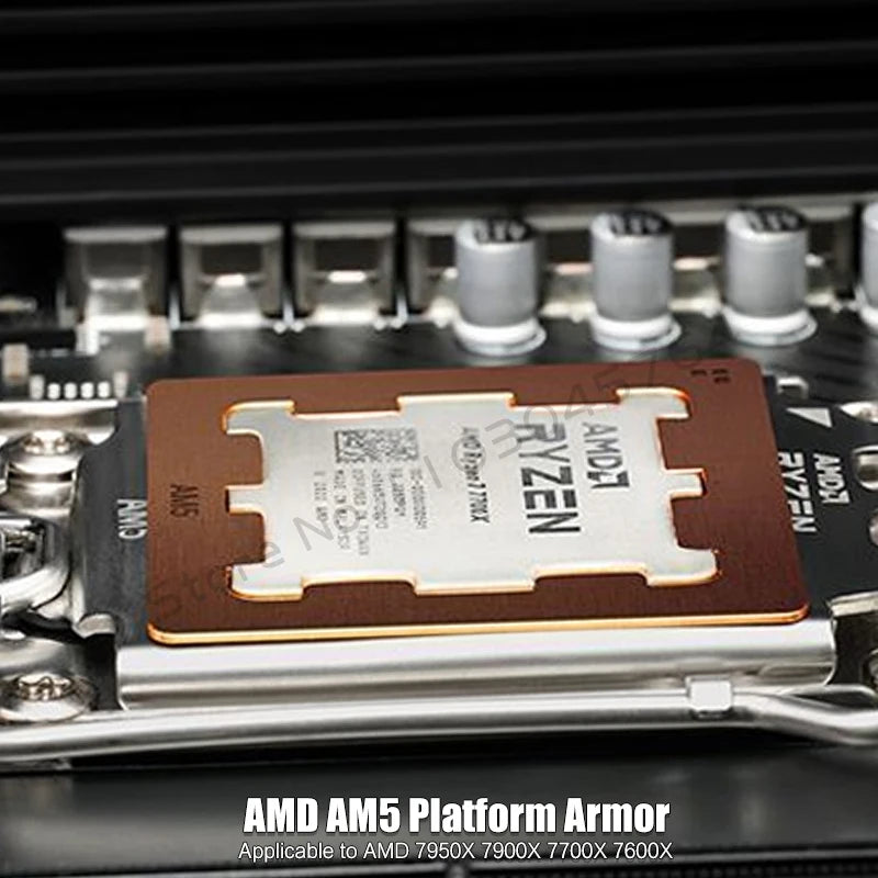 AM5 CPU Armor Copper Fastener For AMD 7950 7900, Anti Bending /Silicone Grease Overflow Backplate Thermal Conductive Patch Shell