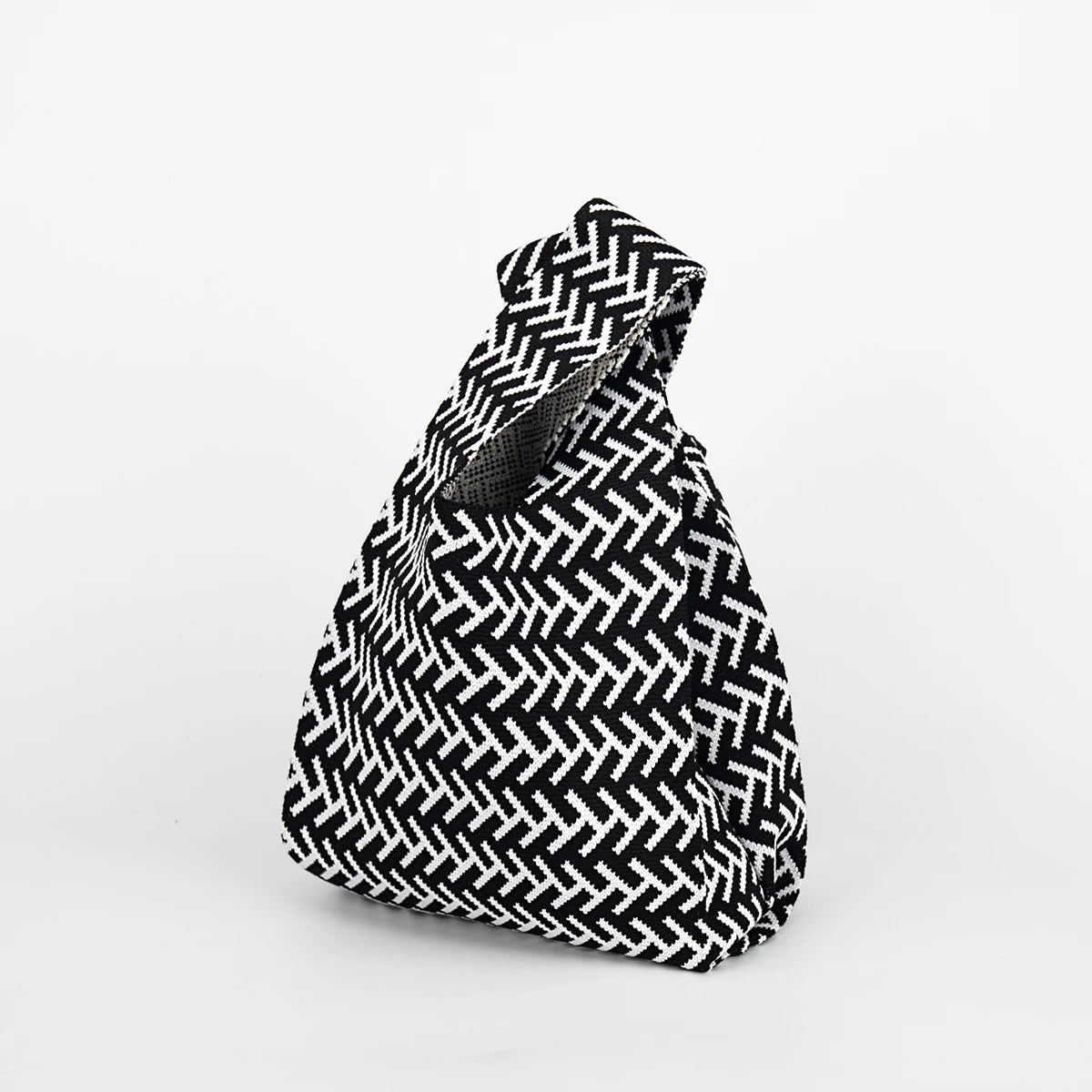 Line Arrangement Striped Knitted Handbag, Open-Top Women's Breathable Lightweight Foldable Crochet, Carry-On for Mobile Phone, Cosmetics, Lipstick, Perfume, Suitable for Daily Vacation, School, Commuting, Shopping, Photograph