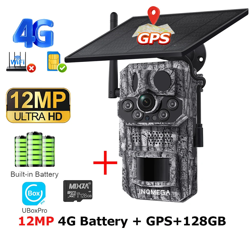 4G Trail Camera HD Video 12MP Images PIR Super-Fast Reflex Trigger Night Vision Wildlife Camera with APP Infrared Camera