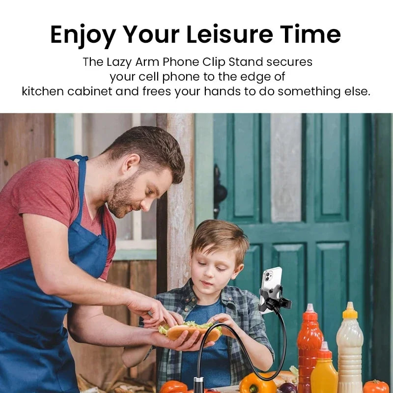 90cm Phone Holder Stand Lazy Bracket Headrest Bed 360 Flexible Long Arms Clamp Mount For iPhone Samsung and 3.5~6.7" Device