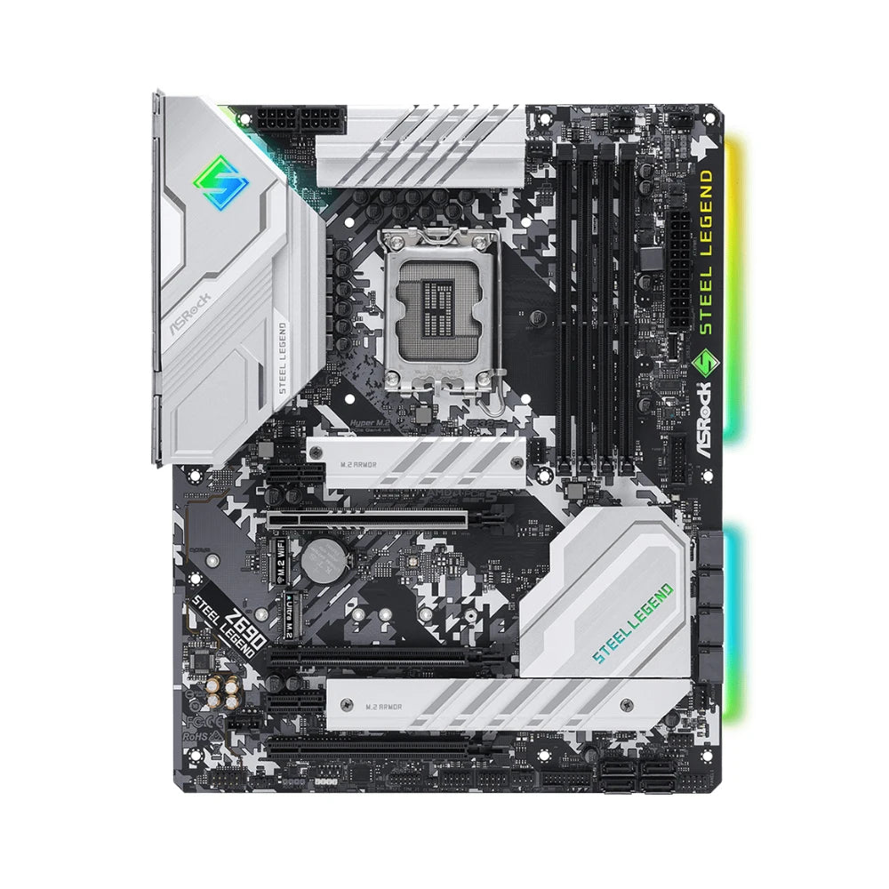ASRock Z690 STEEL LEGEND Motherboard Supports Socket LGA1700 i9-14900K i7-12700K i5-12400F CPU 4xDDR4 USB3.2 Gen2  PCIe5.0 ATX