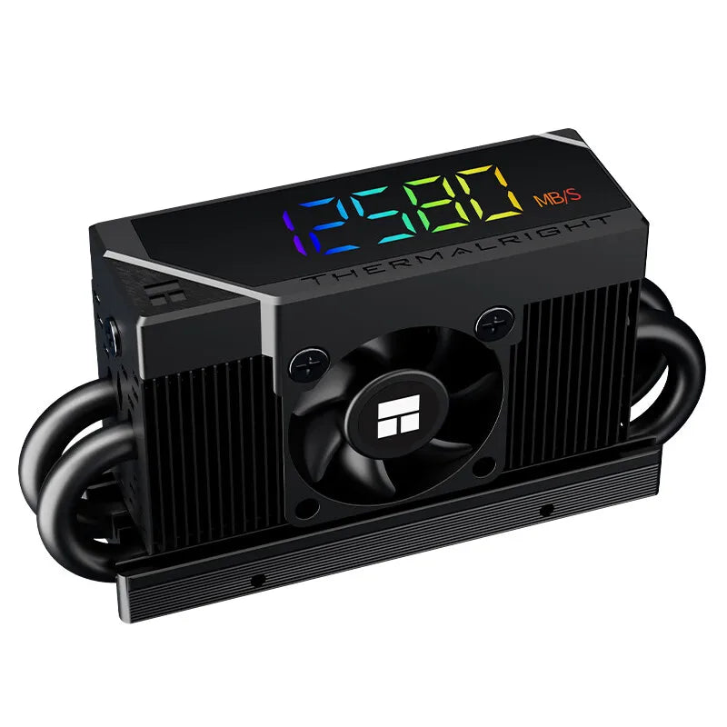 Thermalright HR-10 2280 PRO Digital Display M.2 SSD SSD Solid State Drive Heat Sink 4X5mm Heatpipes 3cm Fan Support PCI-E5.0
