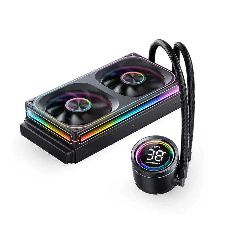 JONSBO TH-240 CPU Water Cooler Cold head digital display Integrated Water-cooled Radiator LGA1700 1851 1200 115X AM4 AM5