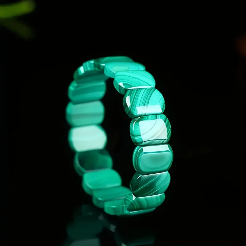 Natural Malachite Handcrafted Jewelry Crystal Rough Stone Multi-layered Pattern Fashion Accessories Bracelets and Festival Gifts
