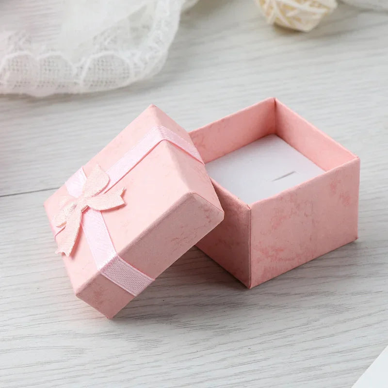 12pcs Paper Box Jewelry Packaging Box Multi-color Earrings Ring Box Jewelry Gift Holder 4*4*3CM Wholesale