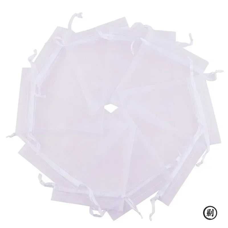 50PCS White Organza Bag Decorations 7 * 9cm or 9*12CM