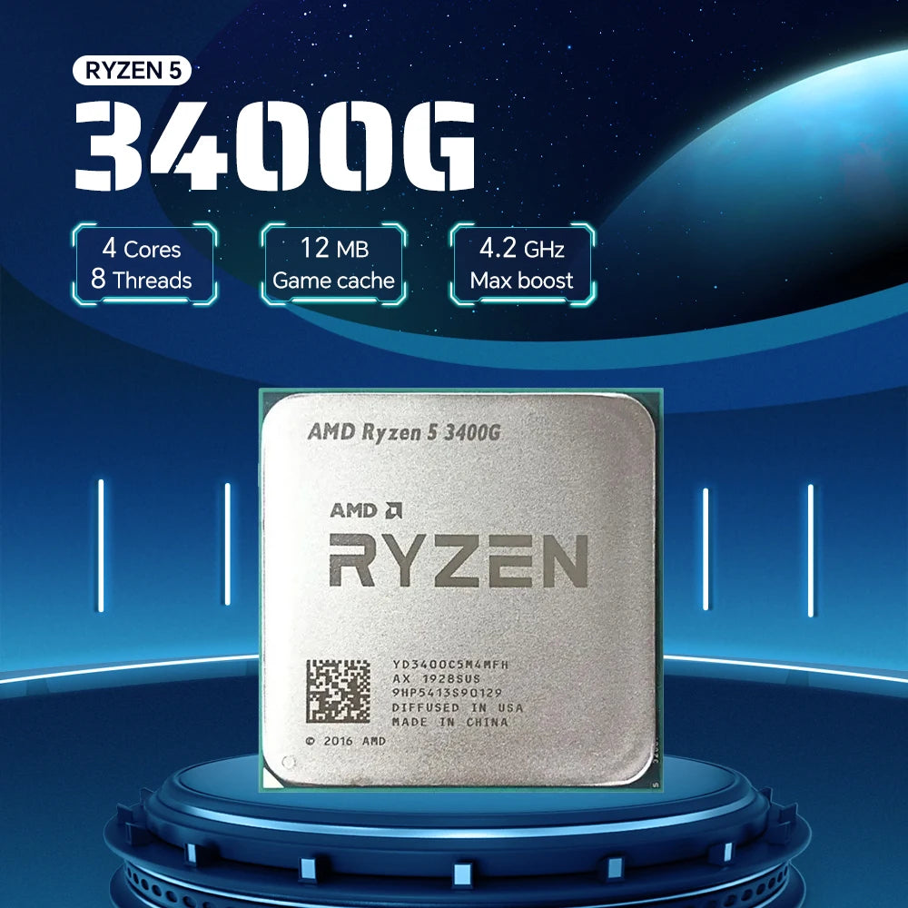 AMD Ryzen 5 3400G 4-Core 8-Thread Special offer CPU Processor New PCIe 3.0 DDR4 TDP 65W R5 3400g Socket AM4 but without cooler
