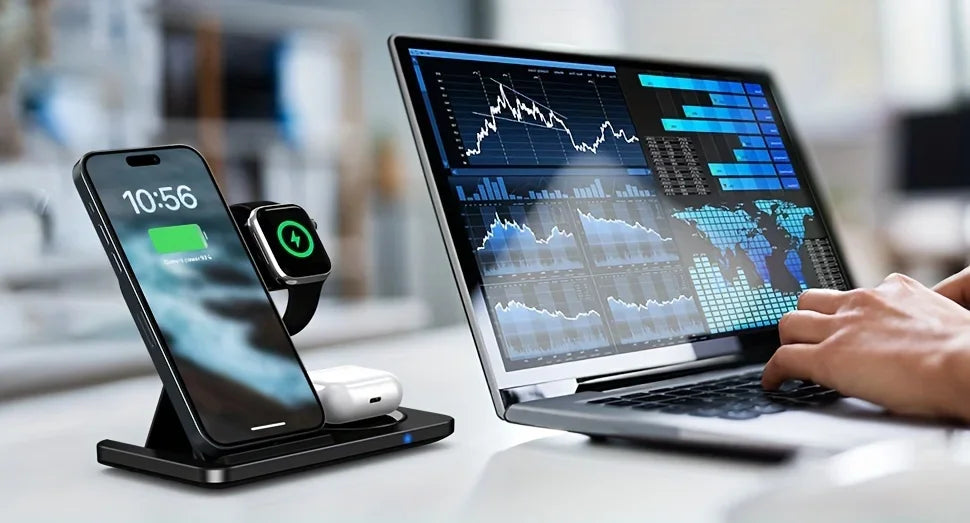 3 in 1 30W Foldable Wireless Charging Station for iPhone 16 15 14 13 12 Pro Max iWatch Ultra Airpods Pro Fast Charger Stand Dock