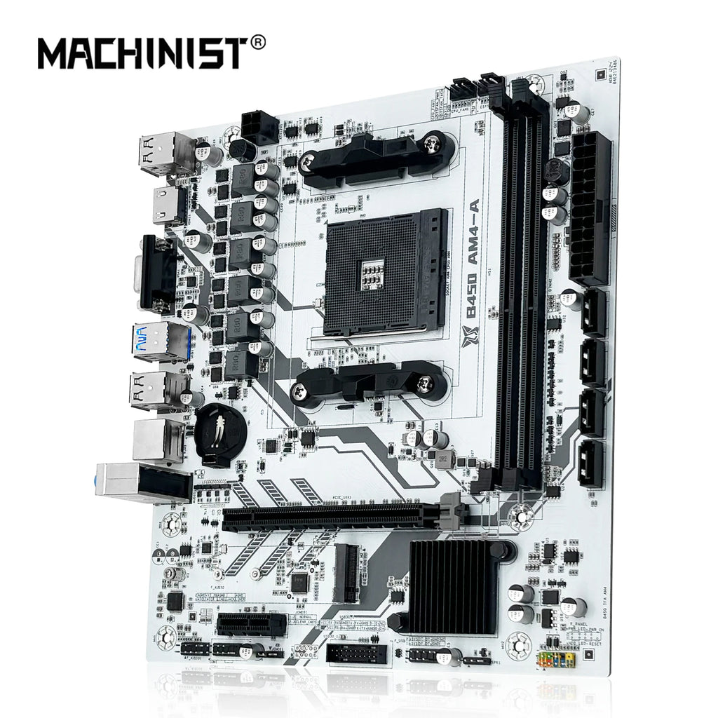 MACHINIS B450 motherboard AMD supports AM4 CPU and DDR4 desktop RAM Dual Channel NVME NGFF M.2 VGA HDMI M-ATX for Ryzen5 series