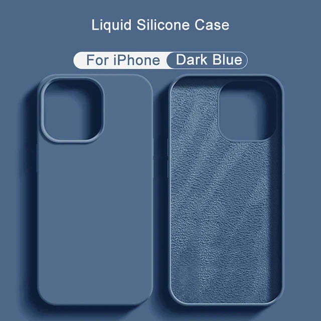 Original Liquid Silicone Phone Case For APPLE iPhone 11 13 12 14 15 Pro Max Cases For iPhone 15 Plus Shockproof Protective Cover