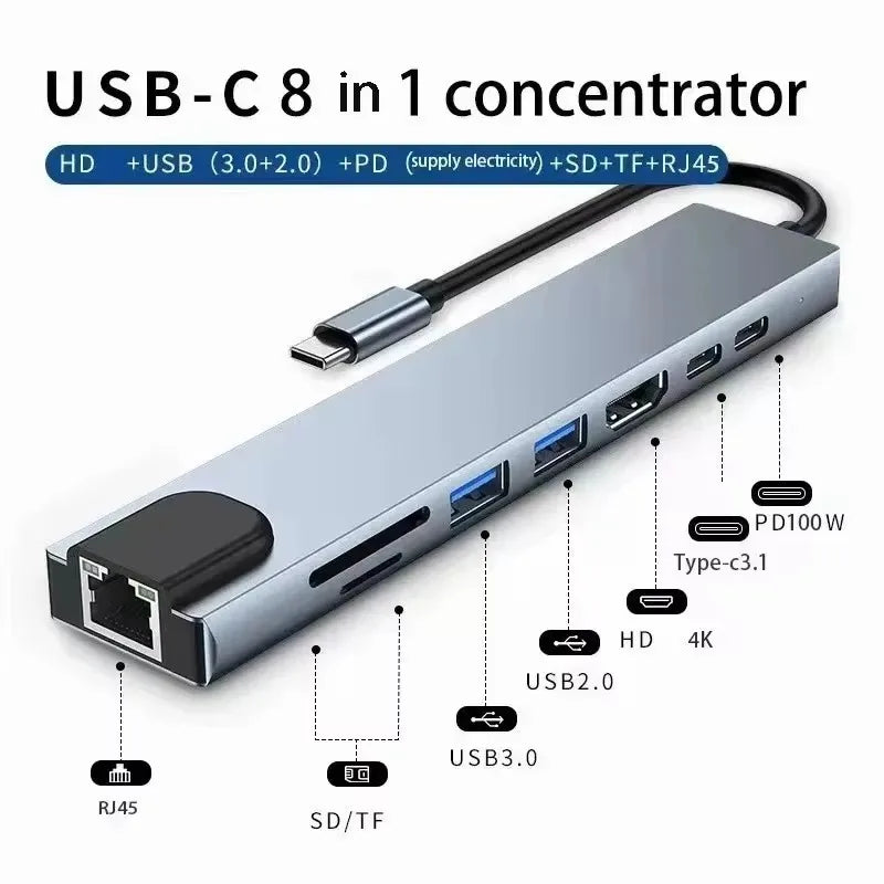 USB C HUB 3in1 Type C 3.0 to HDMI-compatible Docking Station PD Fast Charge 4K HDMI Adapter Splitter For MacBook Phone Computer